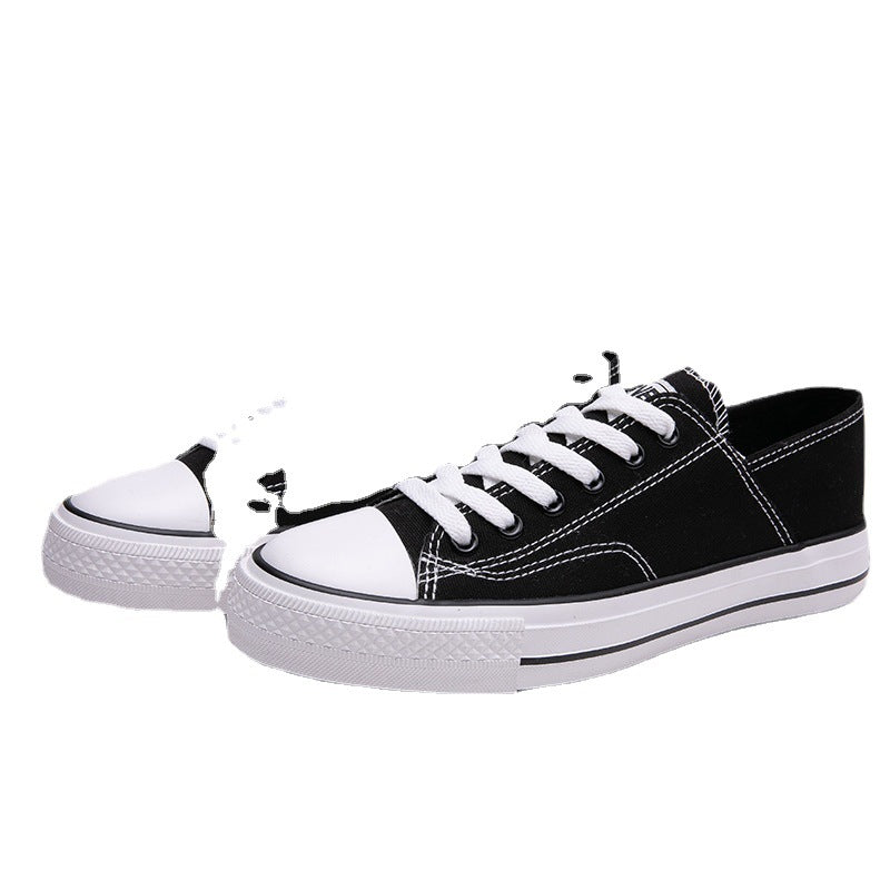 Women's Classic Canvas Slip-Ons - Breathable Lace-Up Sneakers with Color-Block Design