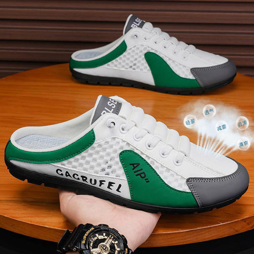 Men's Breathable Mesh Running Shoes - Lightweight PVC Sole Casual Sneakers with Cross Lacing
