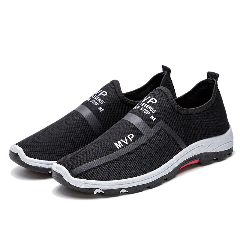 Trendy Men's Slip-On Loafers - Soft Canvas Breathable Flat Shoes with Color Contrast Design - Perfect for Casual/Daily Wea