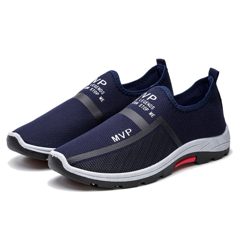 Trendy Men's Slip-On Loafers - Soft Canvas Breathable Flat Shoes with Color Contrast Design - Perfect for Casual/Daily Wea
