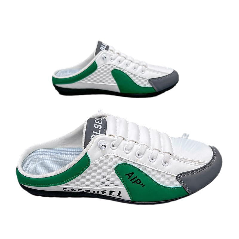 Men's Breathable Mesh Running Shoes - Lightweight PVC Sole Casual Sneakers with Cross Lacing