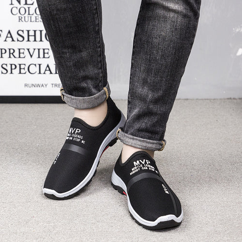 Trendy Men's Slip-On Loafers - Soft Canvas Breathable Flat Shoes with Color Contrast Design - Perfect for Casual/Daily Wea