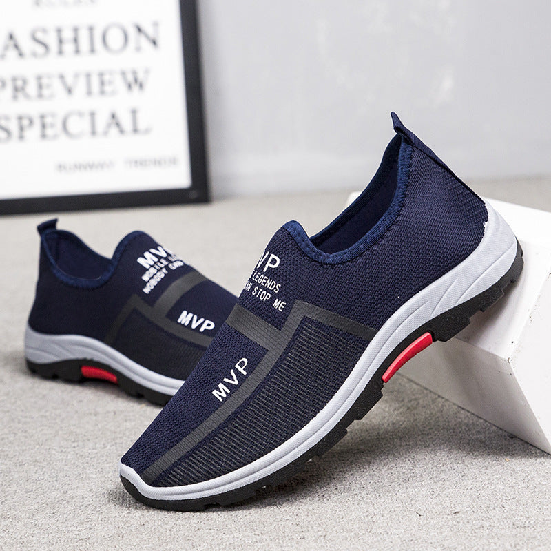 Trendy Men's Slip-On Loafers - Soft Canvas Breathable Flat Shoes with Color Contrast Design - Perfect for Casual/Daily Wea